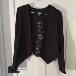 Forever 21 Black Women's Blazer Jacket with Ribbed Back